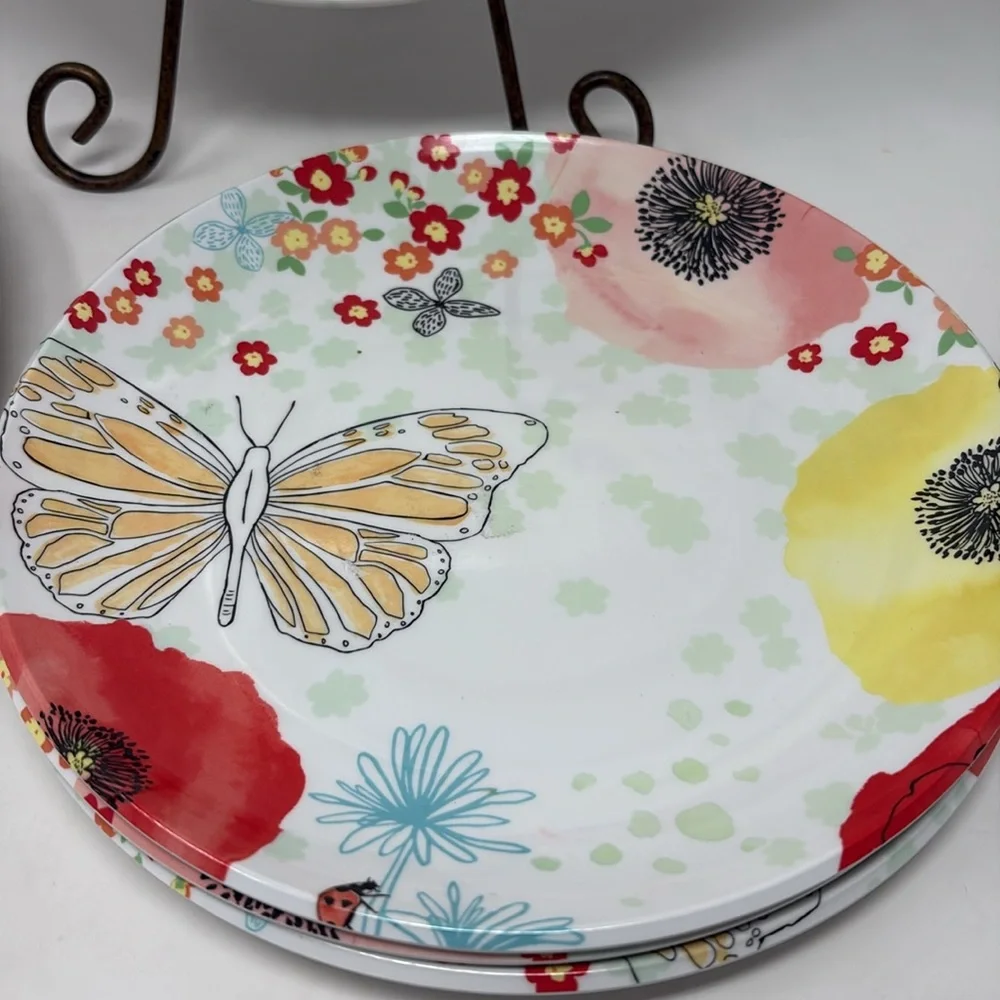 CELEBRATE SPRING TOGETHER Set of 3 Salad 3 Dinner Melamine Plates